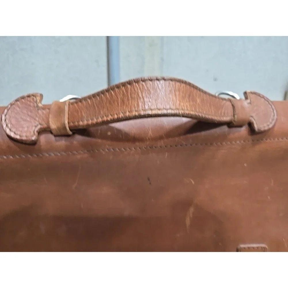 European Natural Leather Bags Messenger Business Travel (No Strap, 1 Buckle) VTG